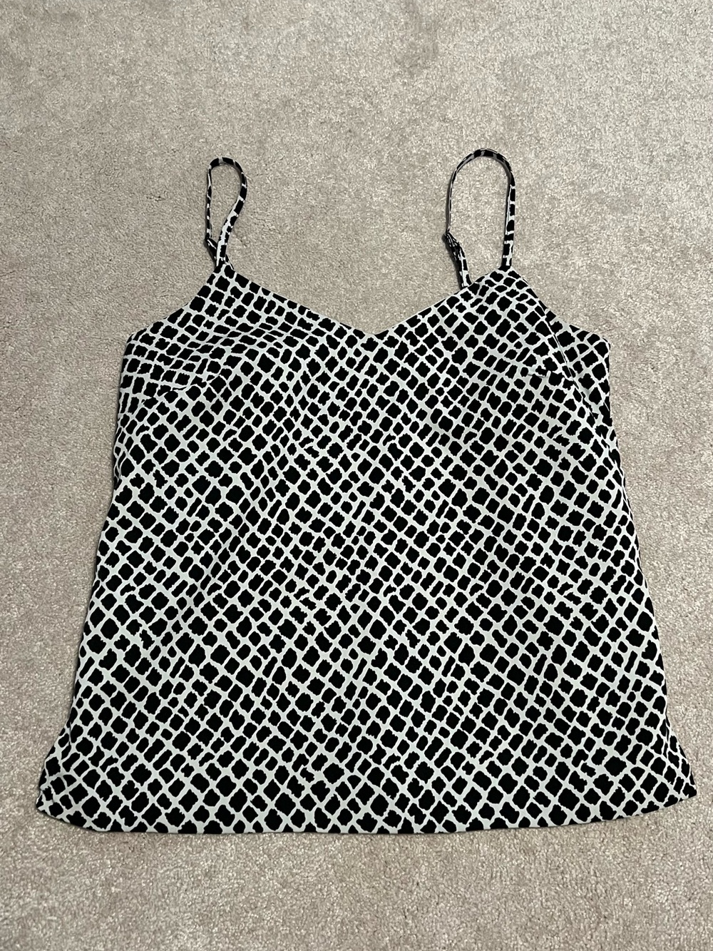 Banana Republic Black & White Lattice Spaghetti Strap Camisole XS